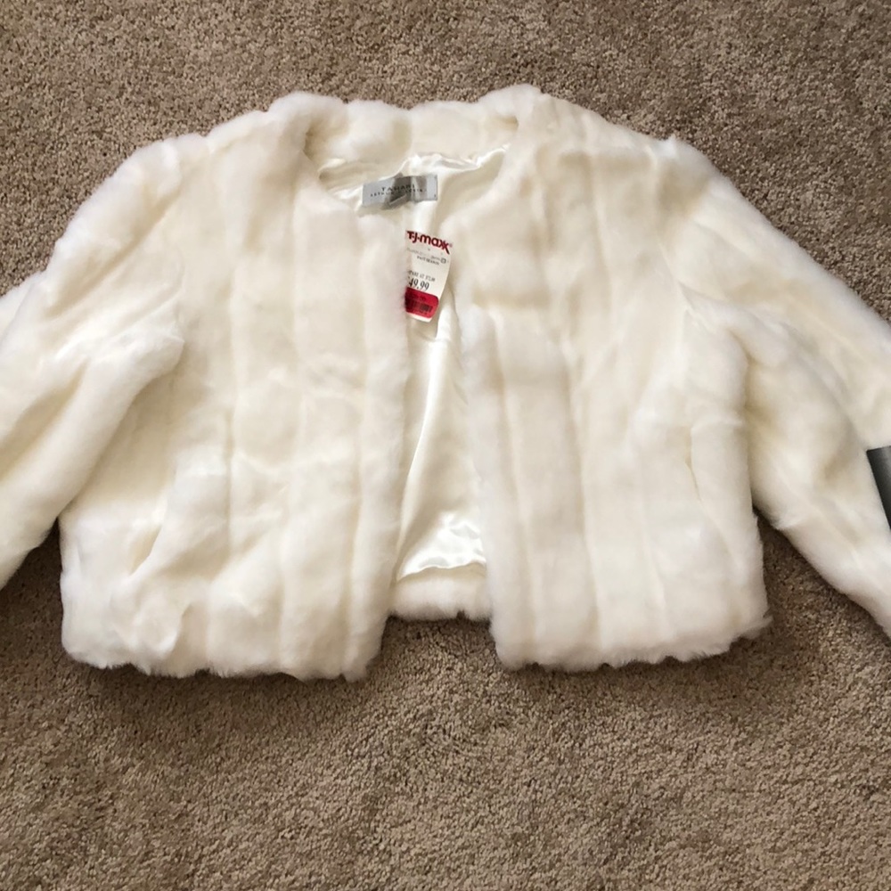 Faux fux crop jacket